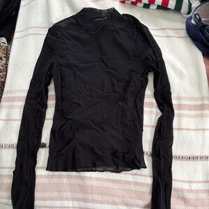 urban outfitters sheer mock neck long sleeve